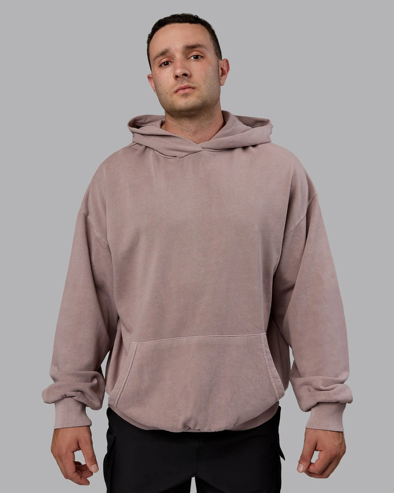 Unisex Set the Standard Washed Hoodie Oversize - Greyish Purple-Off White