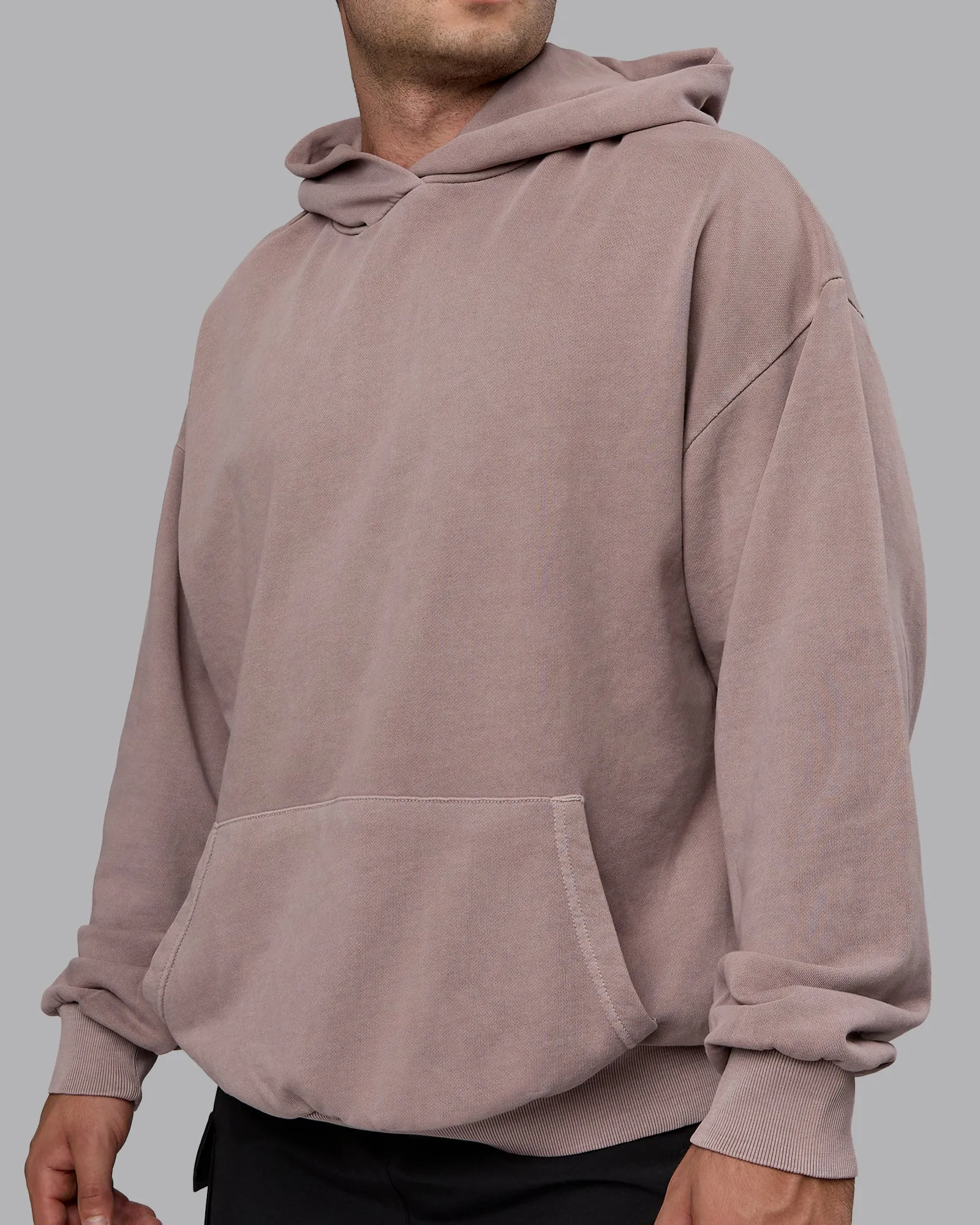 Unisex Set the Standard Washed Hoodie Oversize - Greyish Purple-Off White