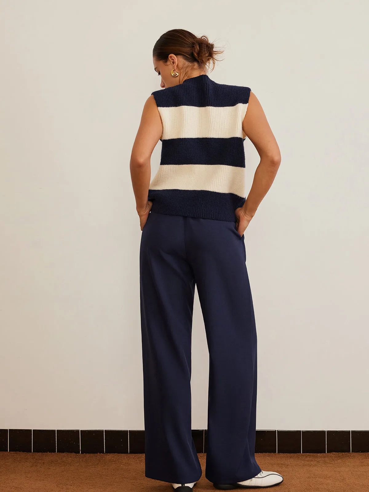 V-Neck Striped Sweater Vest