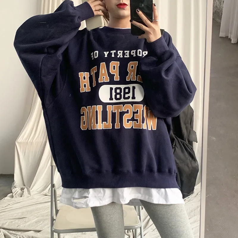 Vintage Deer Path Loose Sweatshirts