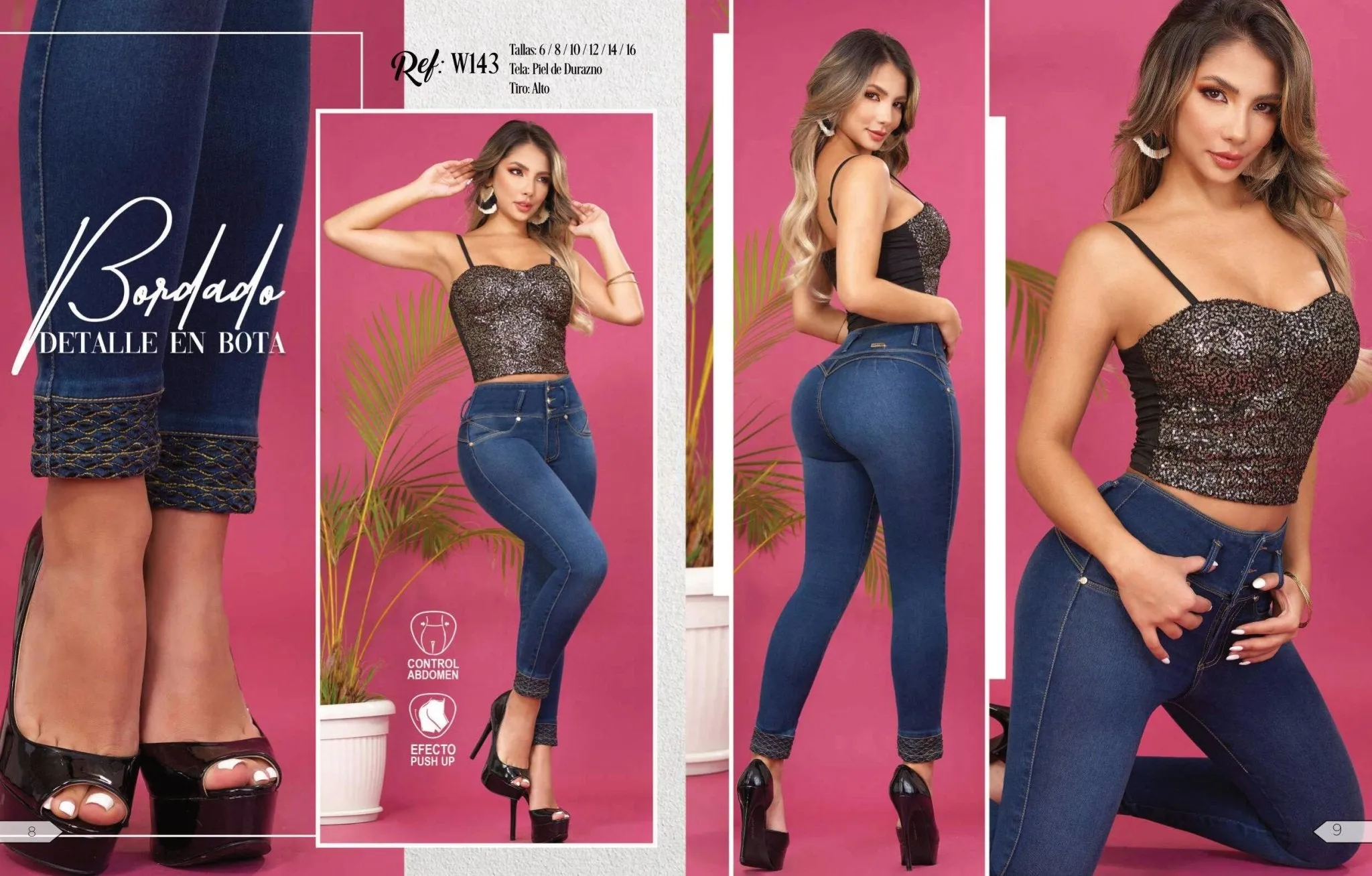 W-143 100%  Authentic Colombian Push Up Jeans