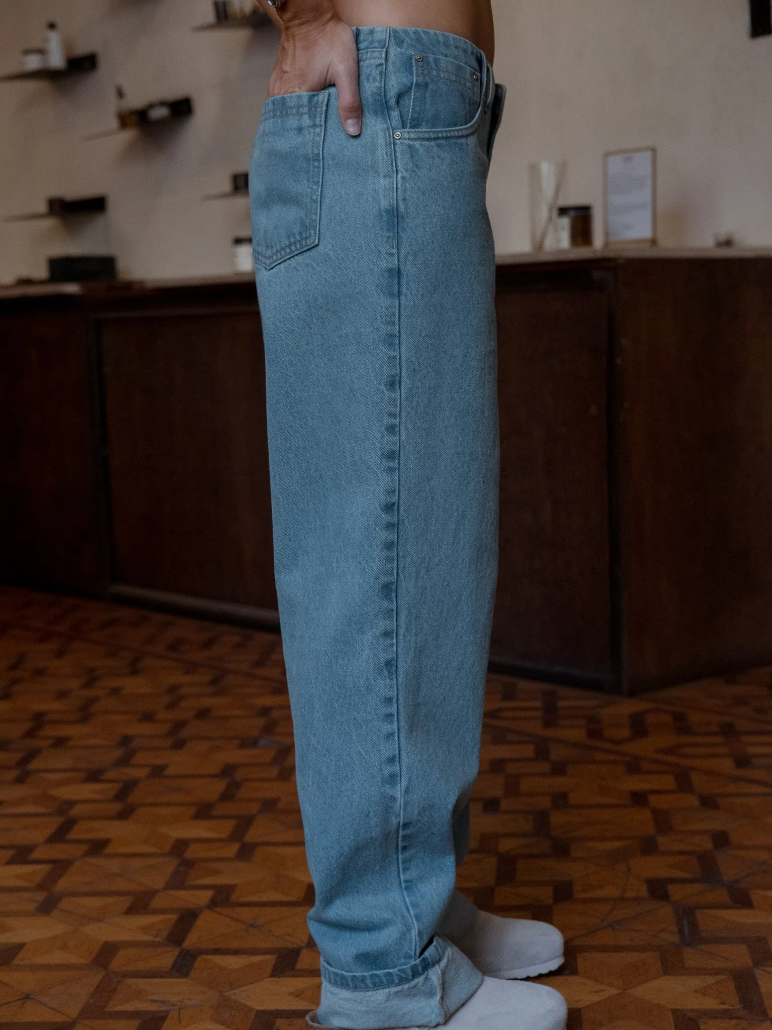 WAISTLESS  JEAN  - LIGHT BLUE