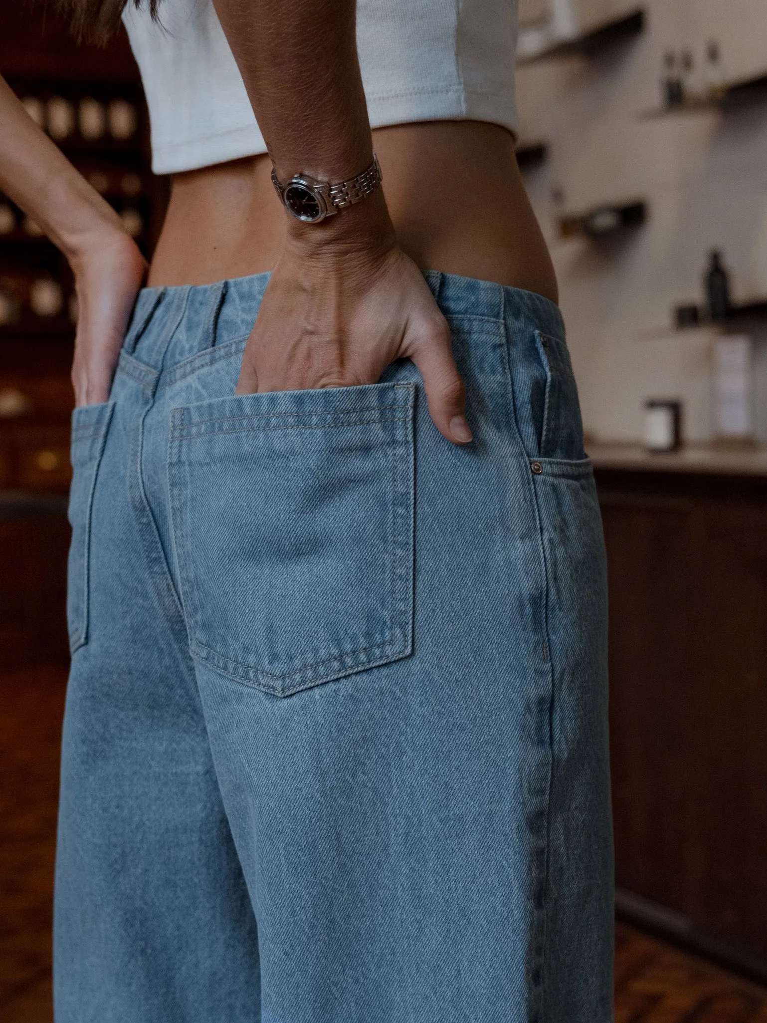 WAISTLESS  JEAN  - LIGHT BLUE