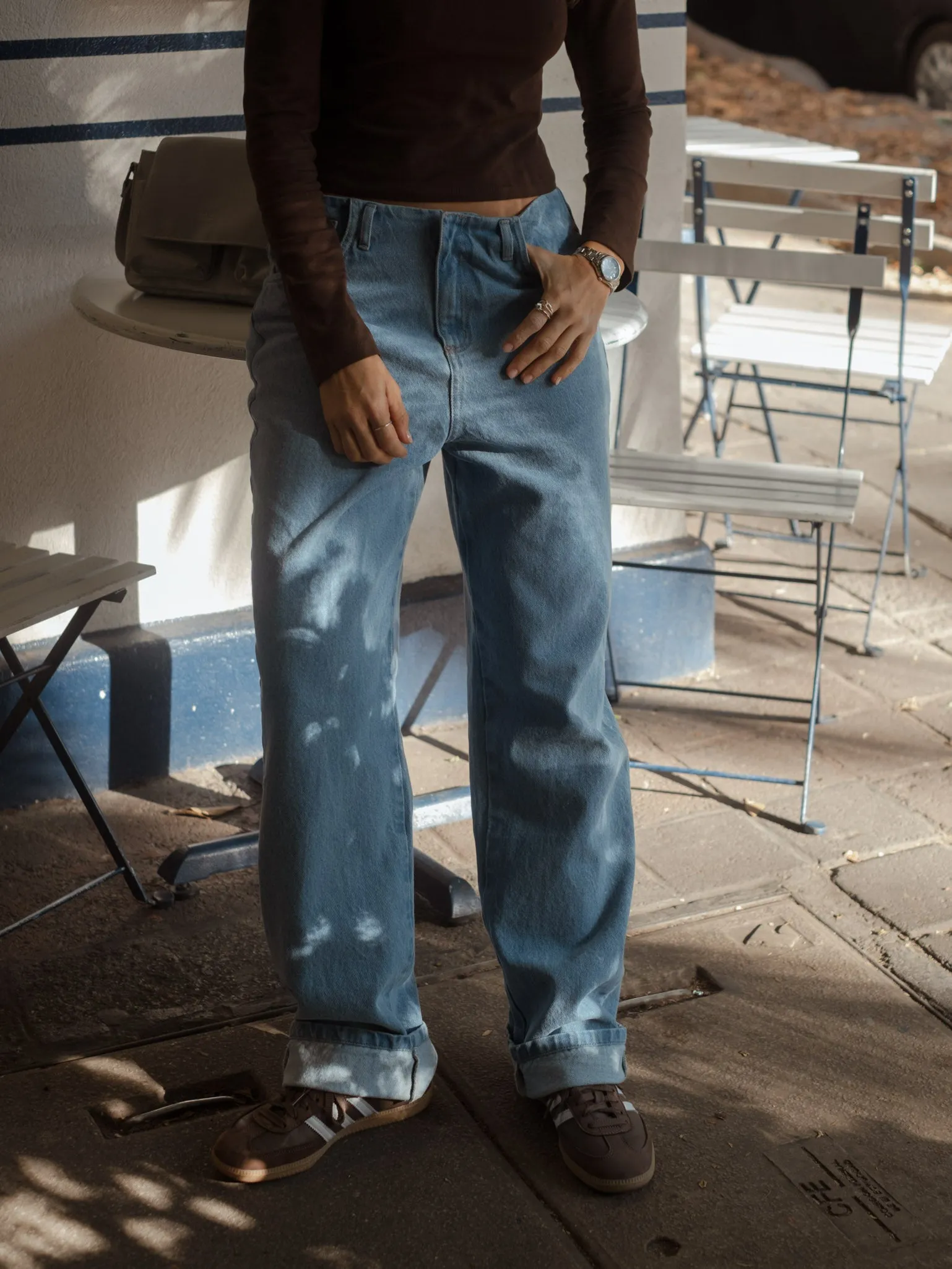 WAISTLESS  JEAN  - LIGHT BLUE