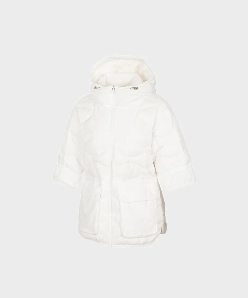 WideAngle: Co Waggle Half Sleeve Midi Down Jacket L - Off-White