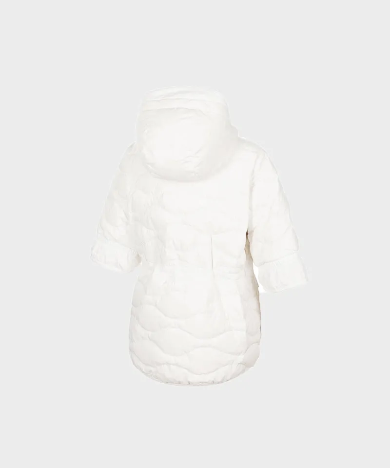 WideAngle: Co Waggle Half Sleeve Midi Down Jacket L - Off-White