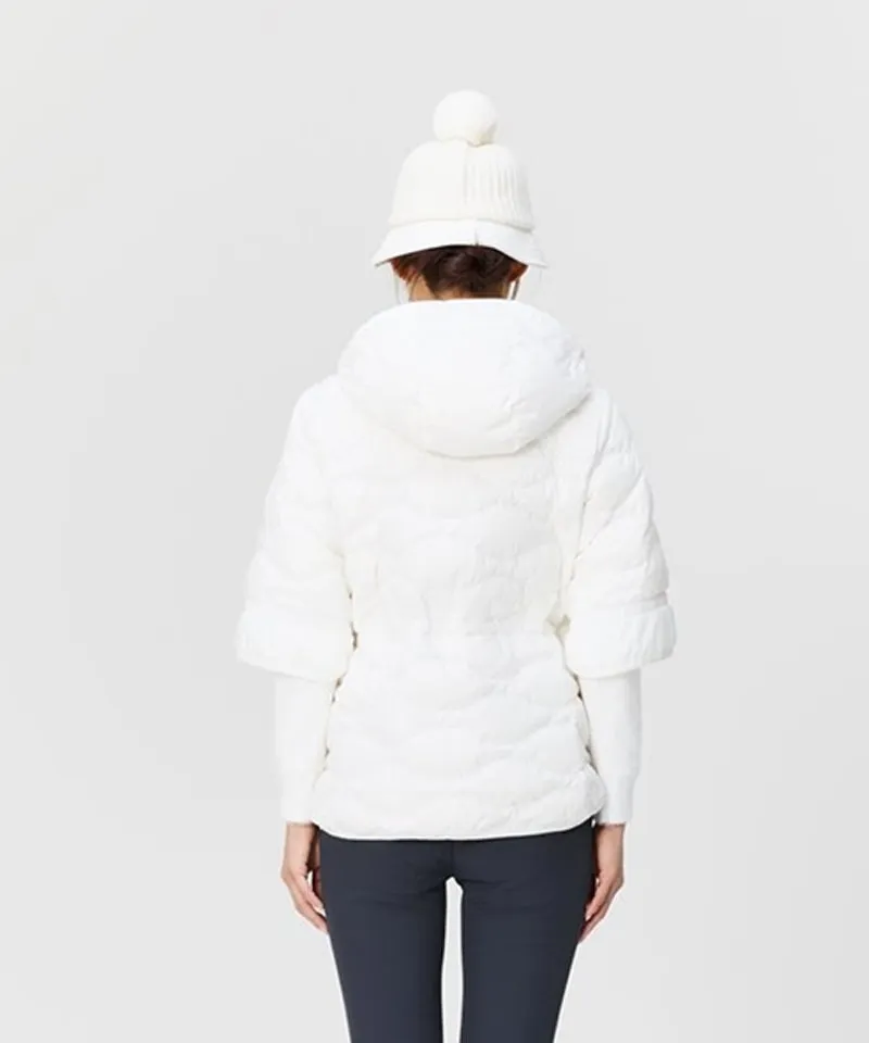 WideAngle: Co Waggle Half Sleeve Midi Down Jacket L - Off-White