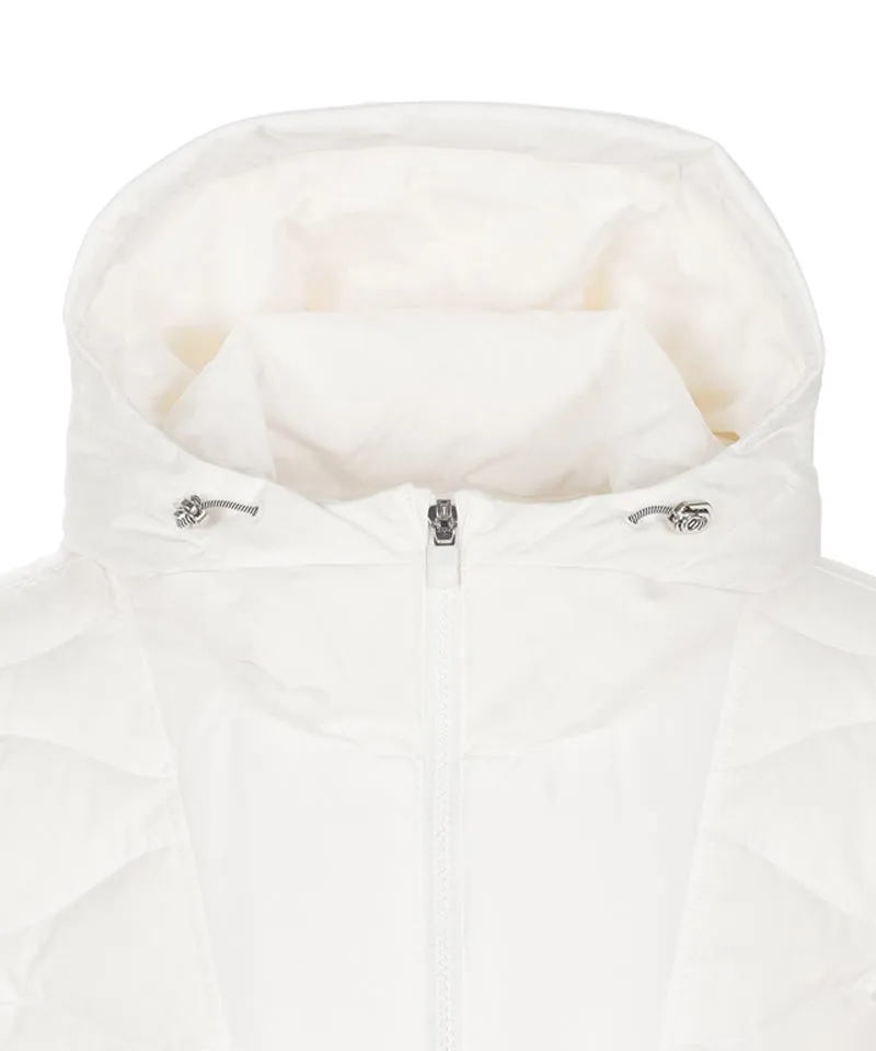 WideAngle: Co Waggle Half Sleeve Midi Down Jacket L - Off-White
