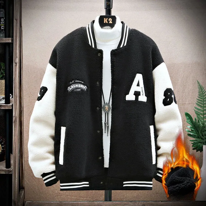 Winter Warm Letter printed Bomber Jacket