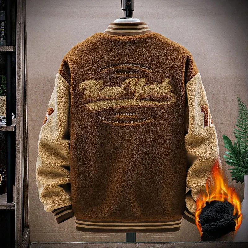 Winter Warm Letter printed Bomber Jacket