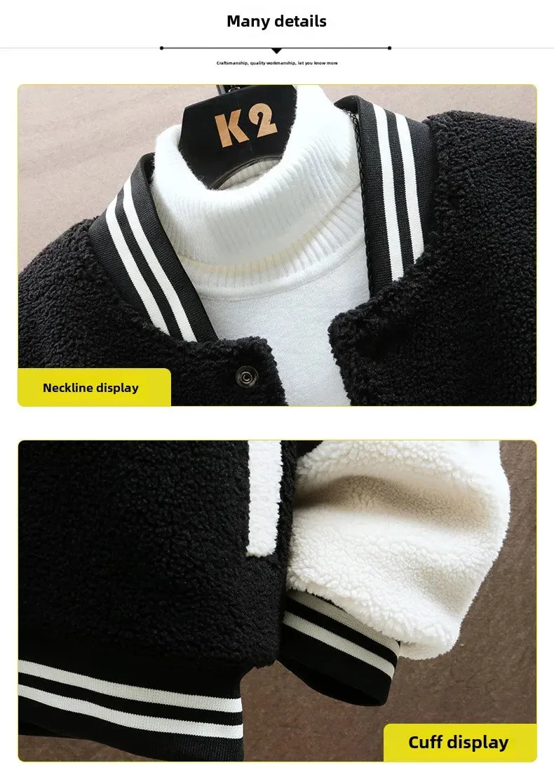 Winter Warm Letter printed Bomber Jacket
