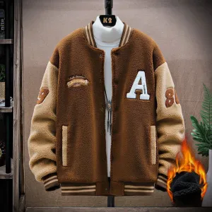 Winter Warm Letter printed Bomber Jacket