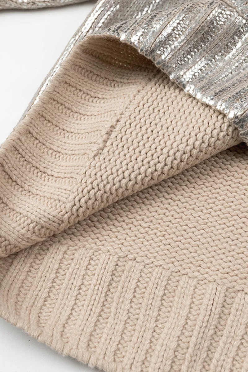 WJ0271 Metallic Hoodie Sweater