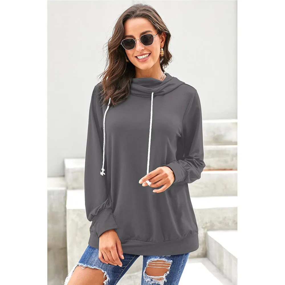 Women Loose Long Sleeve Hooded Hoodie