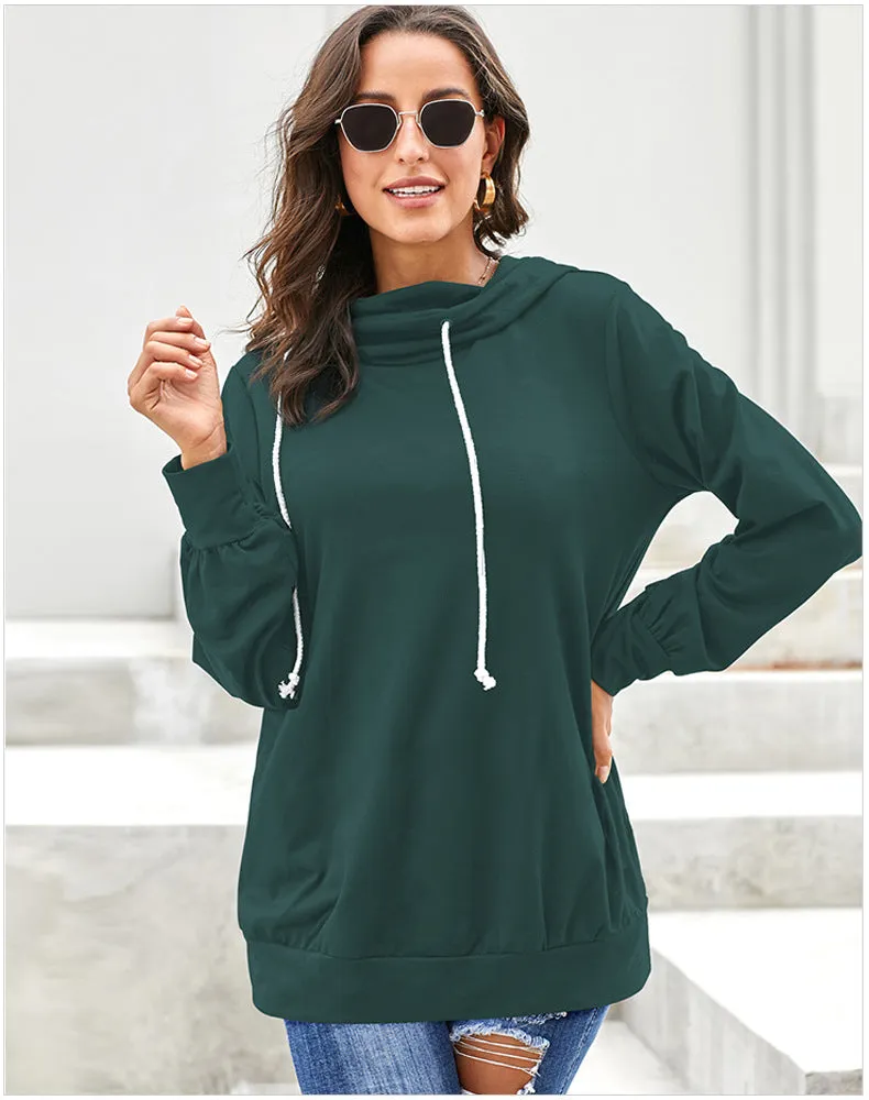 Women Loose Long Sleeve Hooded Hoodie