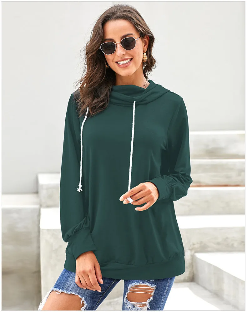 Women Loose Long Sleeve Hooded Hoodie