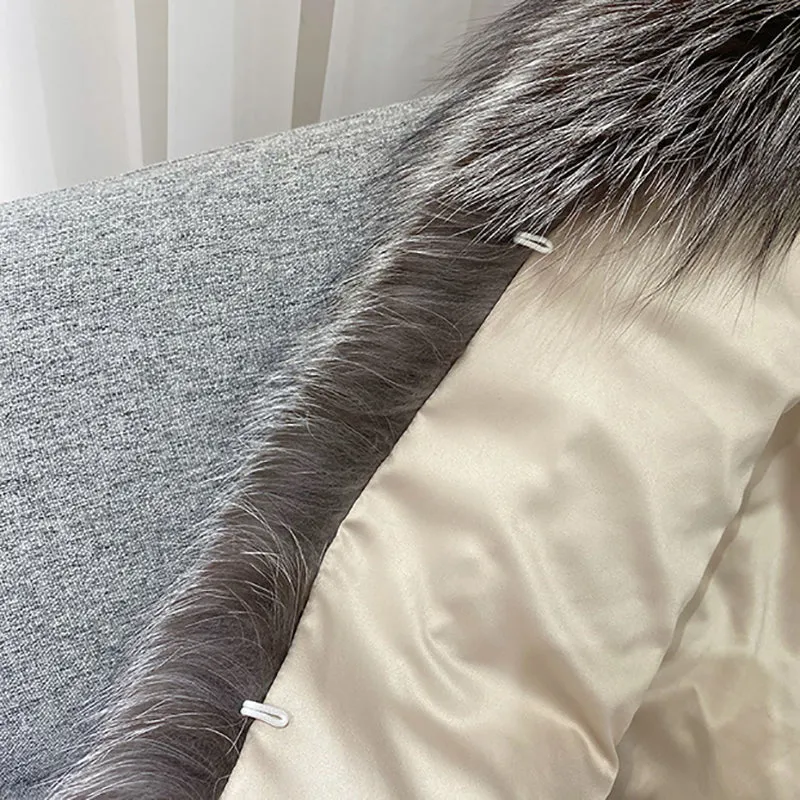 Women Winter Fashion Real Fox Fur Gilets Luxury Warm Vests Waistcoat