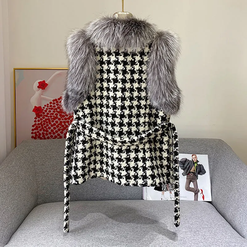 Women Winter Fashion Real Fox Fur Gilets Luxury Warm Vests Waistcoat