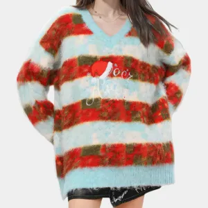 Women's cozy Christmas sweater with stripes by Niana