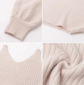 Women's Knitted 2-Piece Set – Bodycon Dress & Crop Sweater