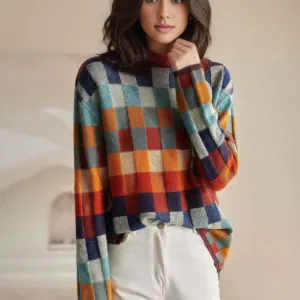 Women's plaid sweater