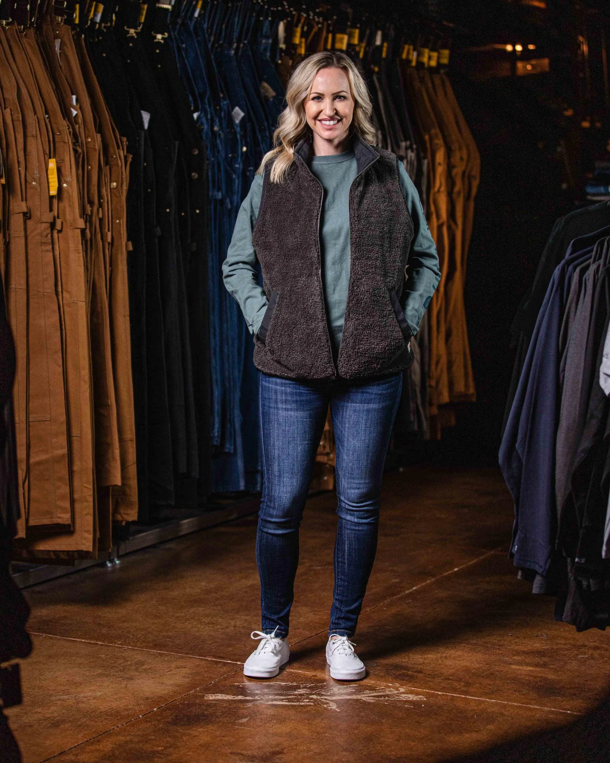 Women'S Utility Sherpa Vest (Black)