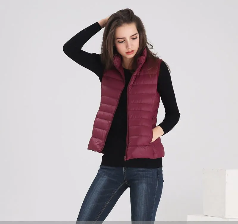 Women's Vest Ultra Light Down Vests Sleeveless Jacket Gilet