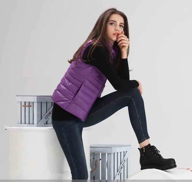 Women's Vest Ultra Light Down Vests Sleeveless Jacket Gilet