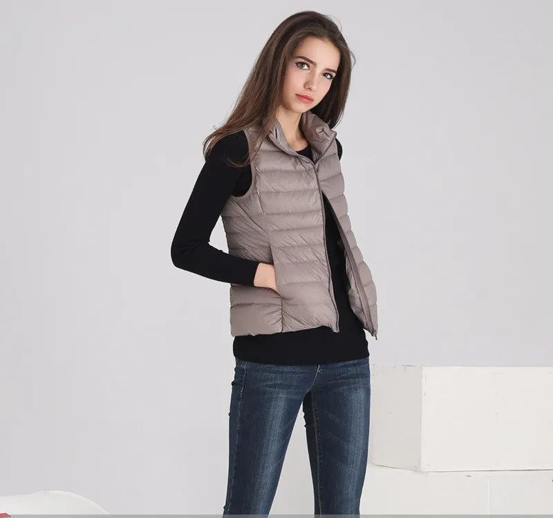 Women's Vest Ultra Light Down Vests Sleeveless Jacket Gilet