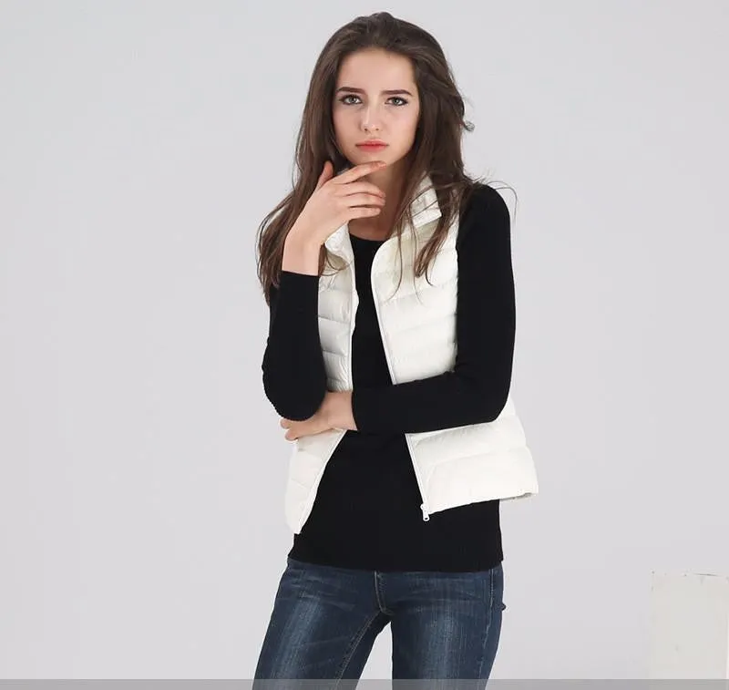 Women's Vest Ultra Light Down Vests Sleeveless Jacket Gilet