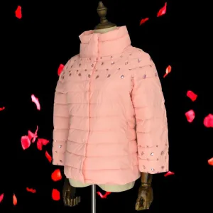 womens winter jackets and coats 3/4 sleeve solid color with crystal coat female