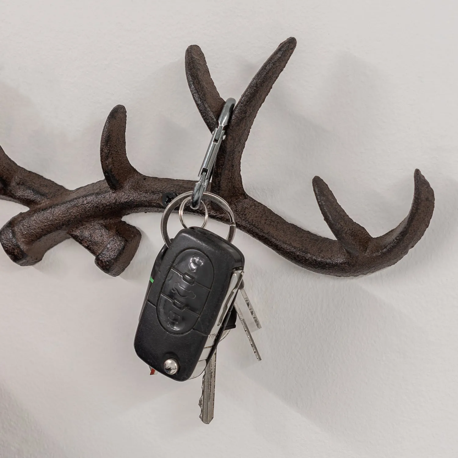 Woodside 10 Hook Cast Iron Wall Mounted Deer Antler Coat Hooks/Key Hanger Rack