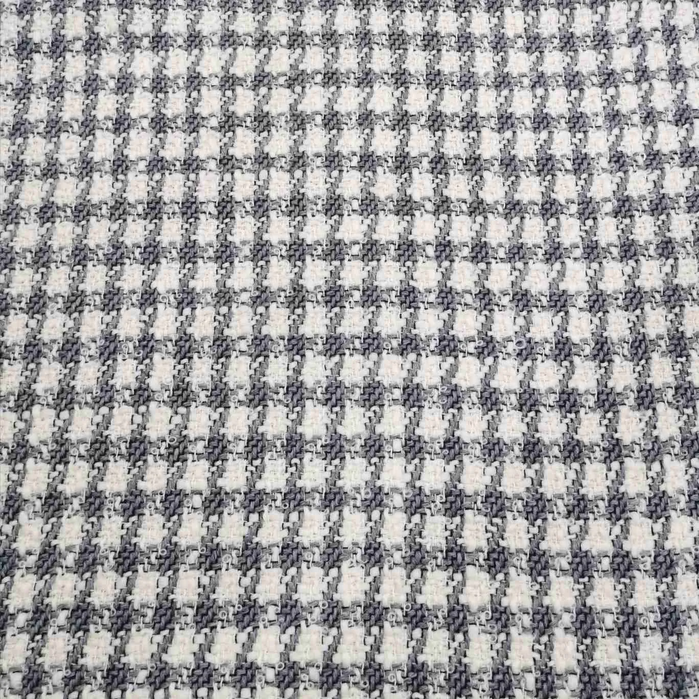 Wool Boucle, Silver Check