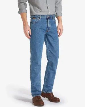 Wrangler Texas 821 Straight Jean In Vintage Stonewash Blue