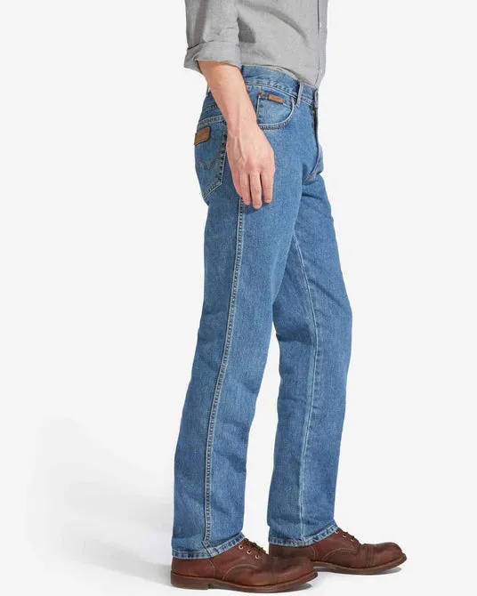 Wrangler Texas 821 Straight Jean In Vintage Stonewash Blue