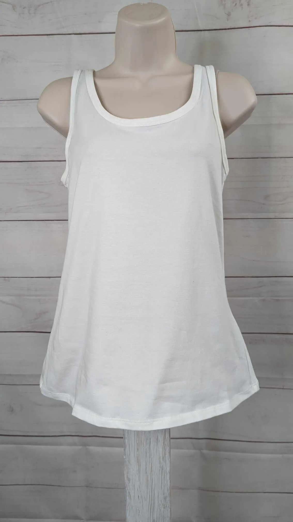 XXSMALL WHITE A603958 Candace Cameron Bure Scoop Neck Jersey Knit Tank Top
