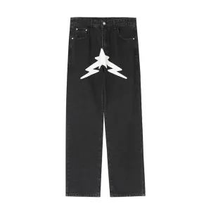 Y2K jeans with streetwear print