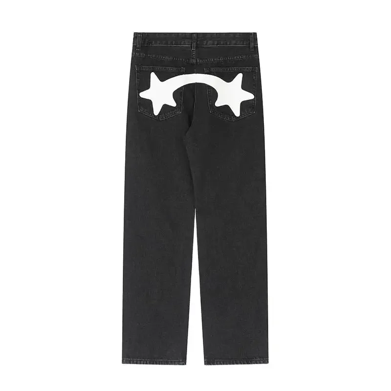 Y2K jeans with streetwear print