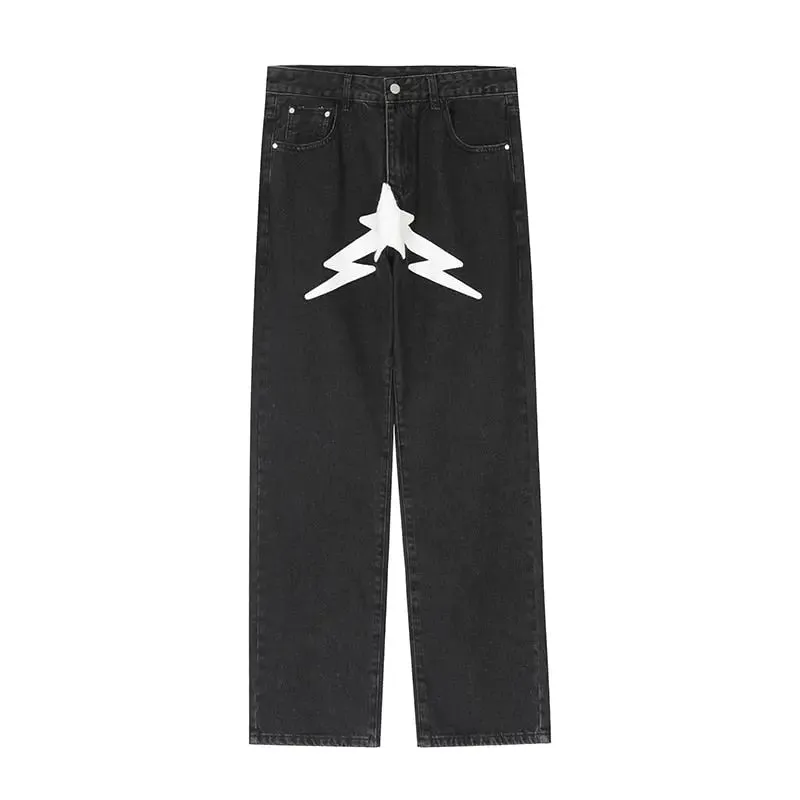 Y2K jeans with streetwear print