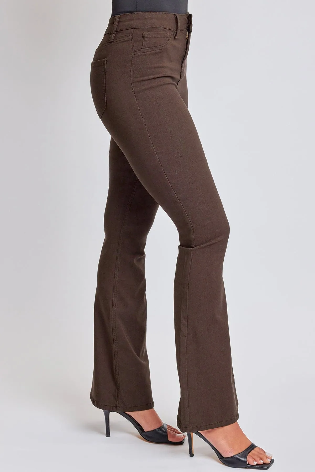 YMI Jr. Hyperstretch Forever Color High Rise Flare Coco Brown - The Total Babe Pant
