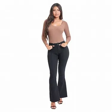 YMI Jr. Hyperstretch Forever Color High Rise Flare Coco Brown - The Total Babe Pant